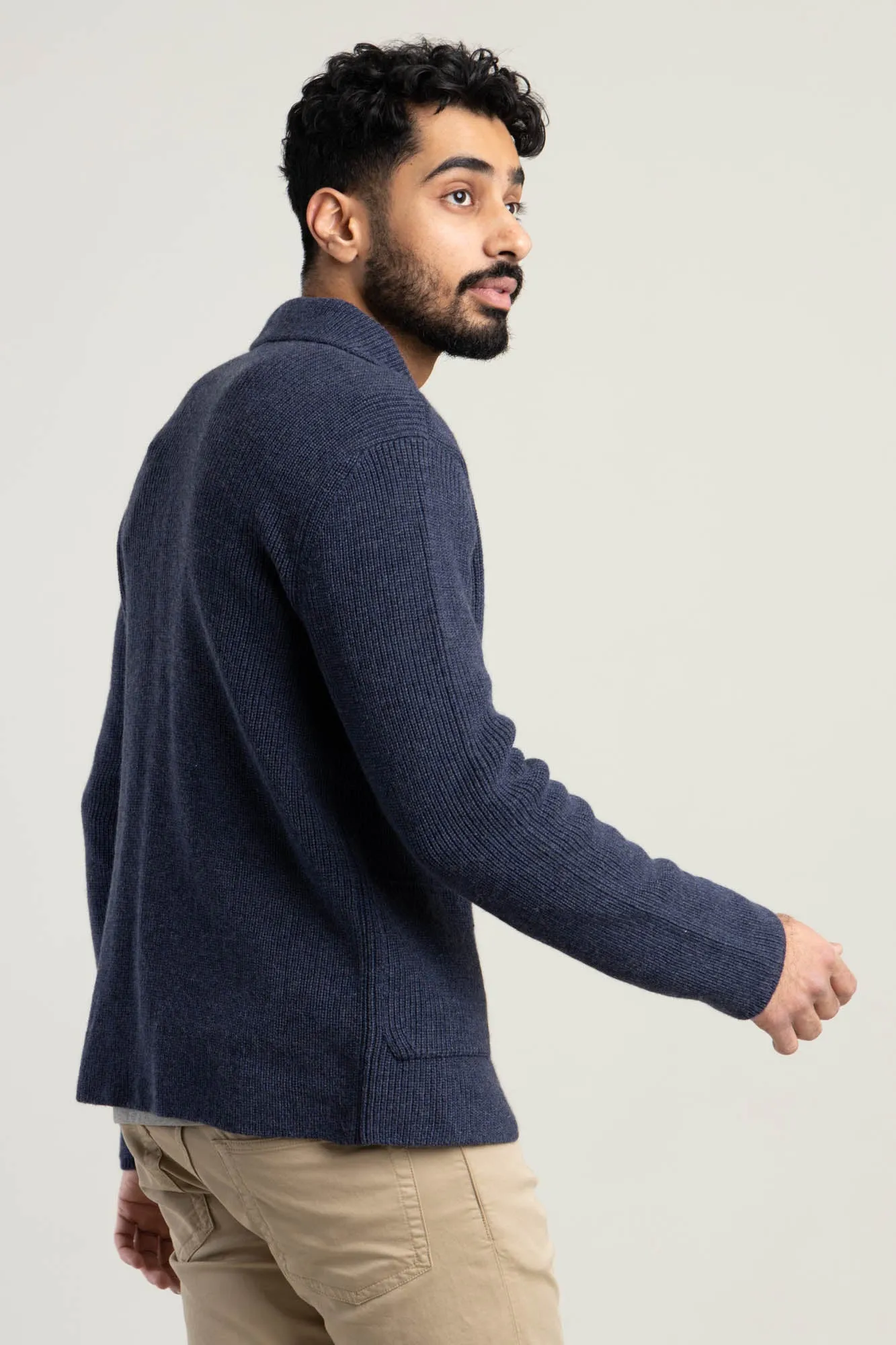 Navy Cashmere Cardigan