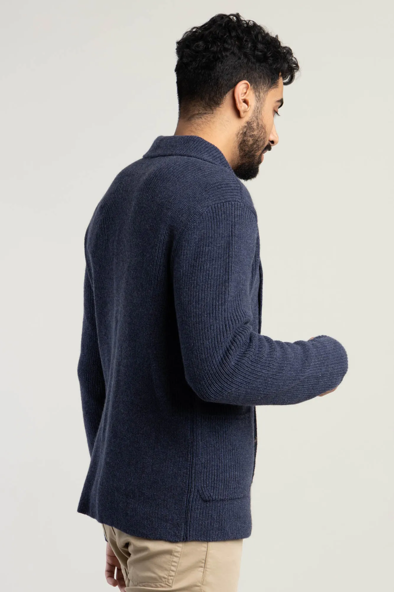 Navy Cashmere Cardigan