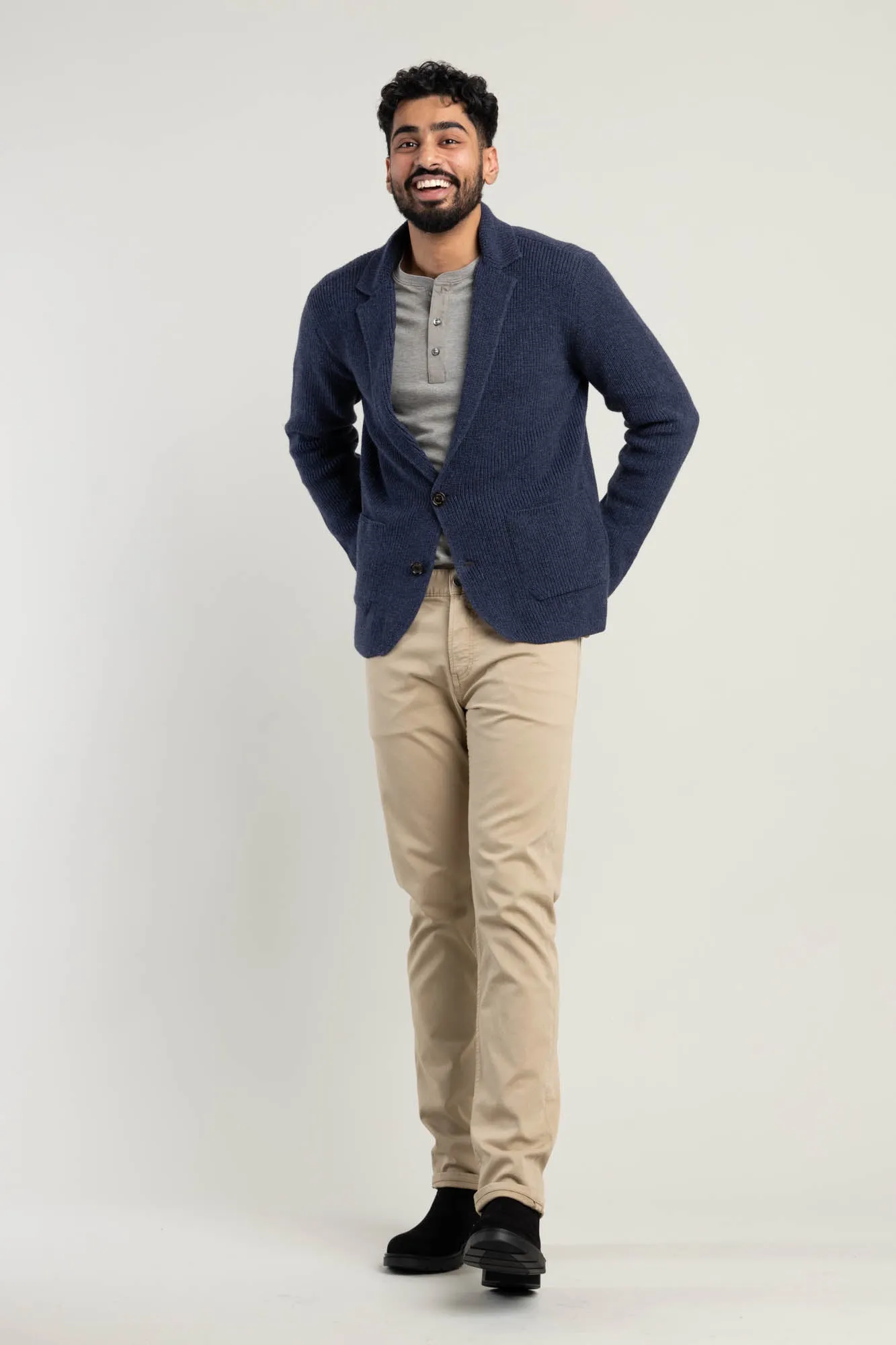 Navy Cashmere Cardigan