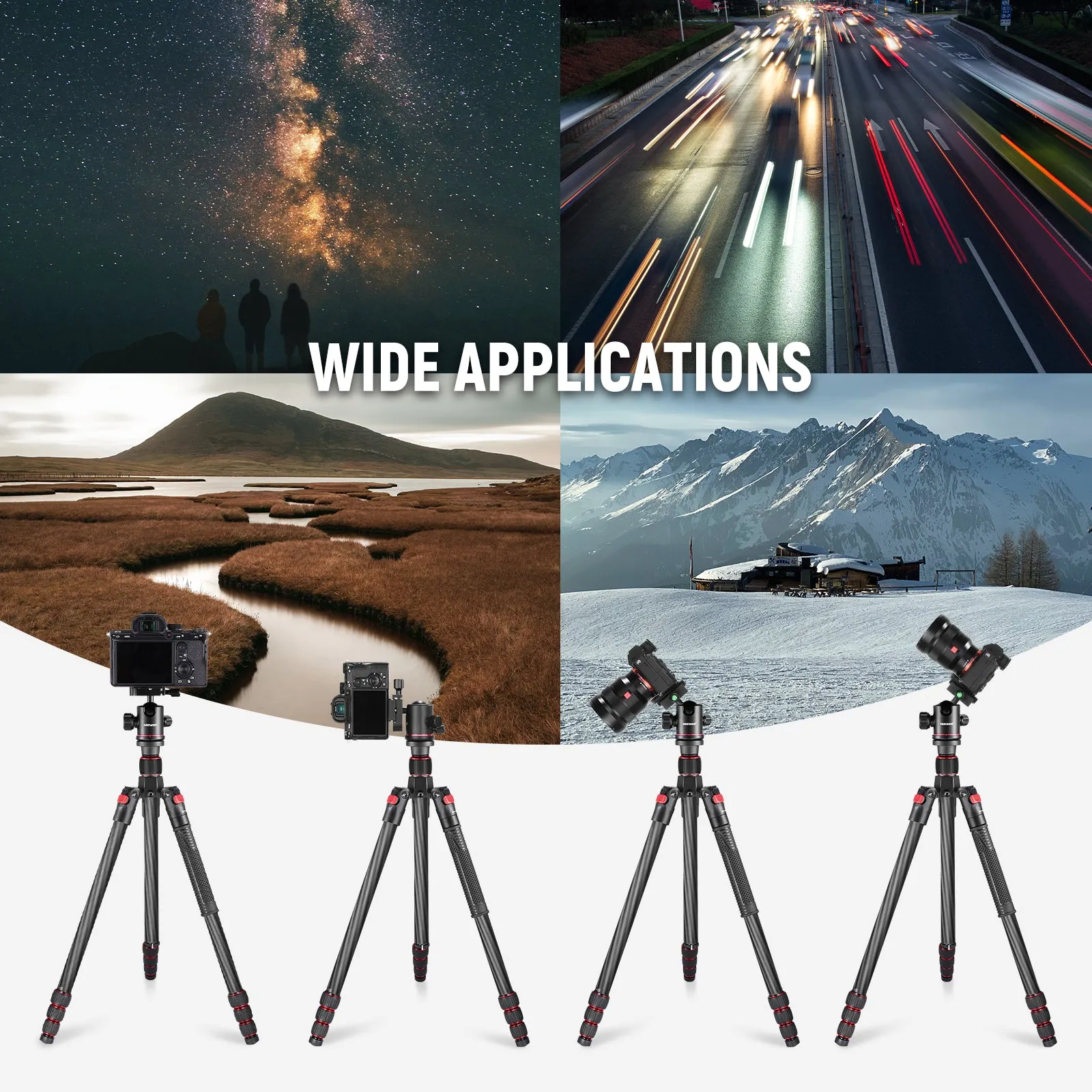 NEEWER N55C 68"/172cm Carbon Fiber Monopod Tripod