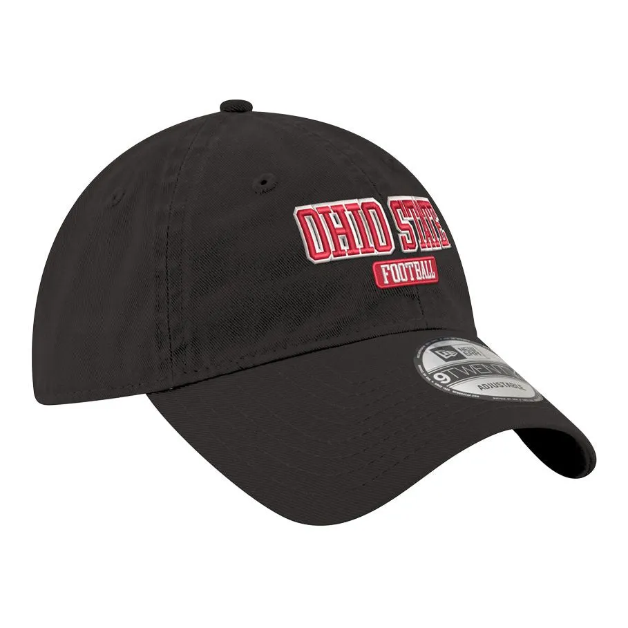 Ohio State Buckeyes Football Black Adjustable Hat