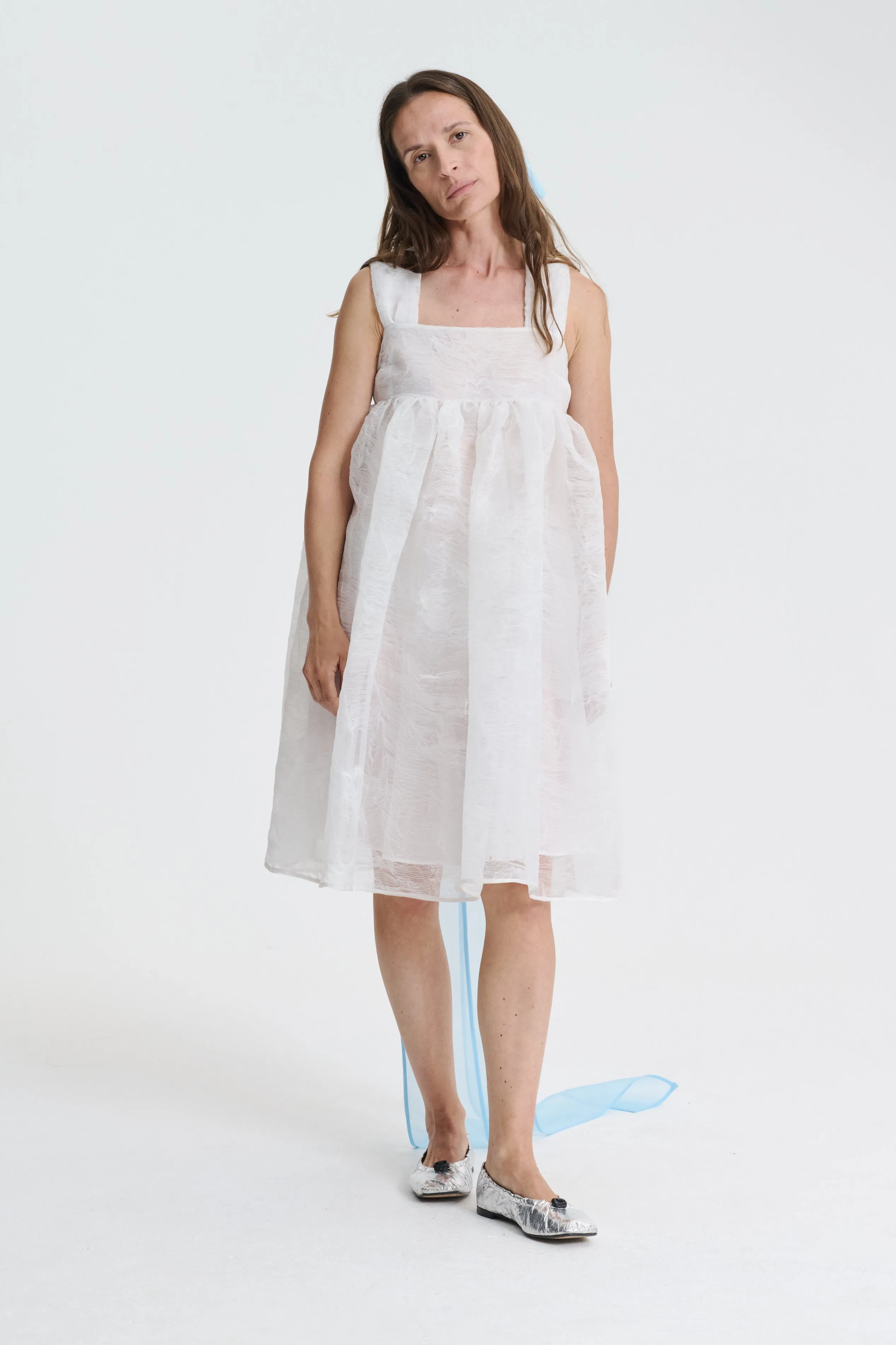 PANDORA | DRESS PLEATED ORGANZA WHITE