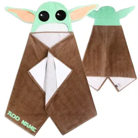 Personalized Embroidered Hooded Towel - Baby Yoda