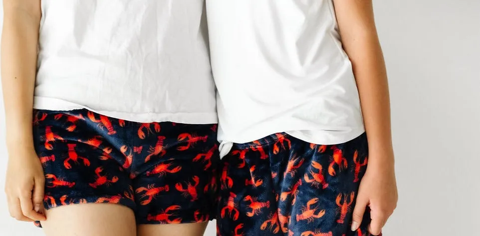 Plush Shorts-Navy Lobster