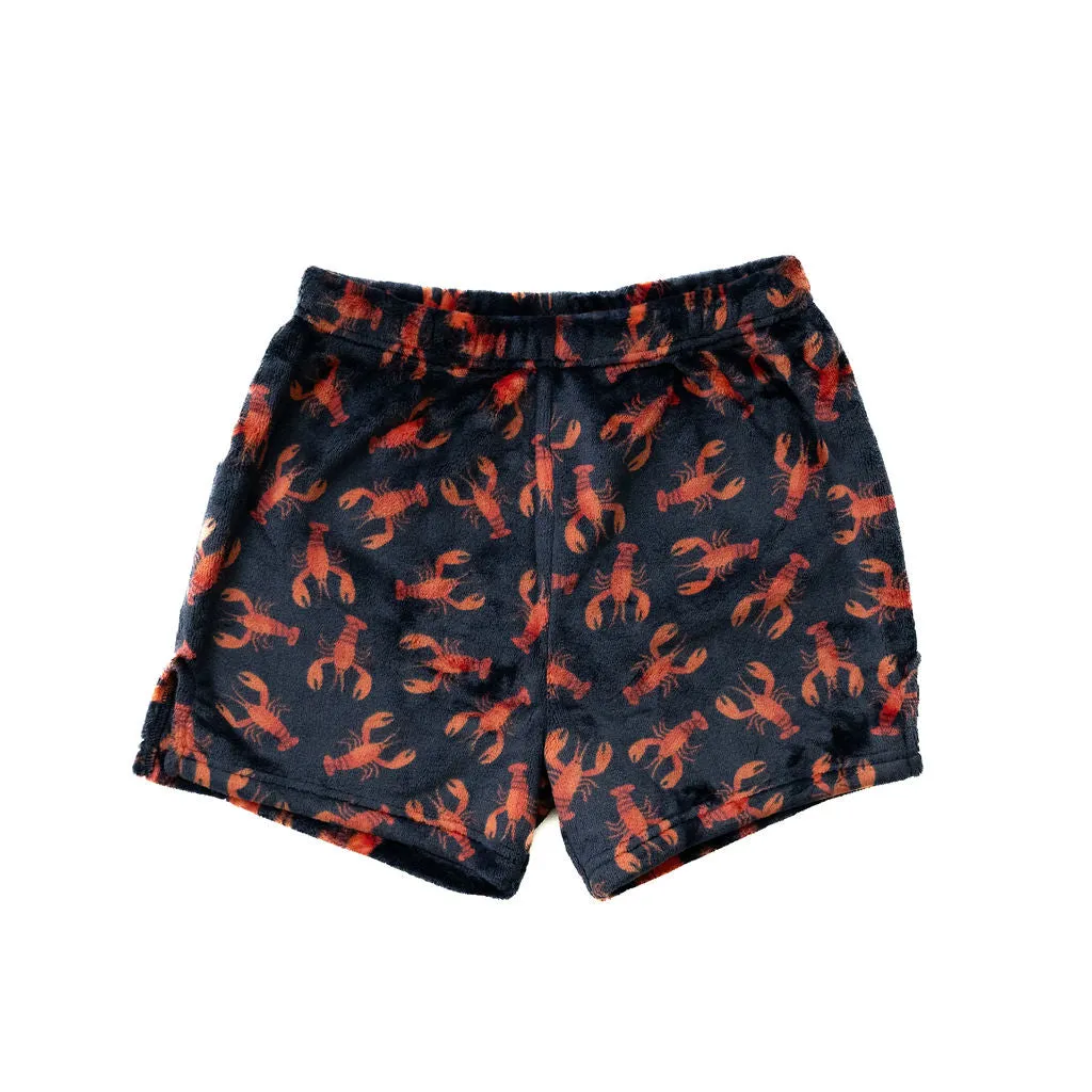 Plush Shorts-Navy Lobster