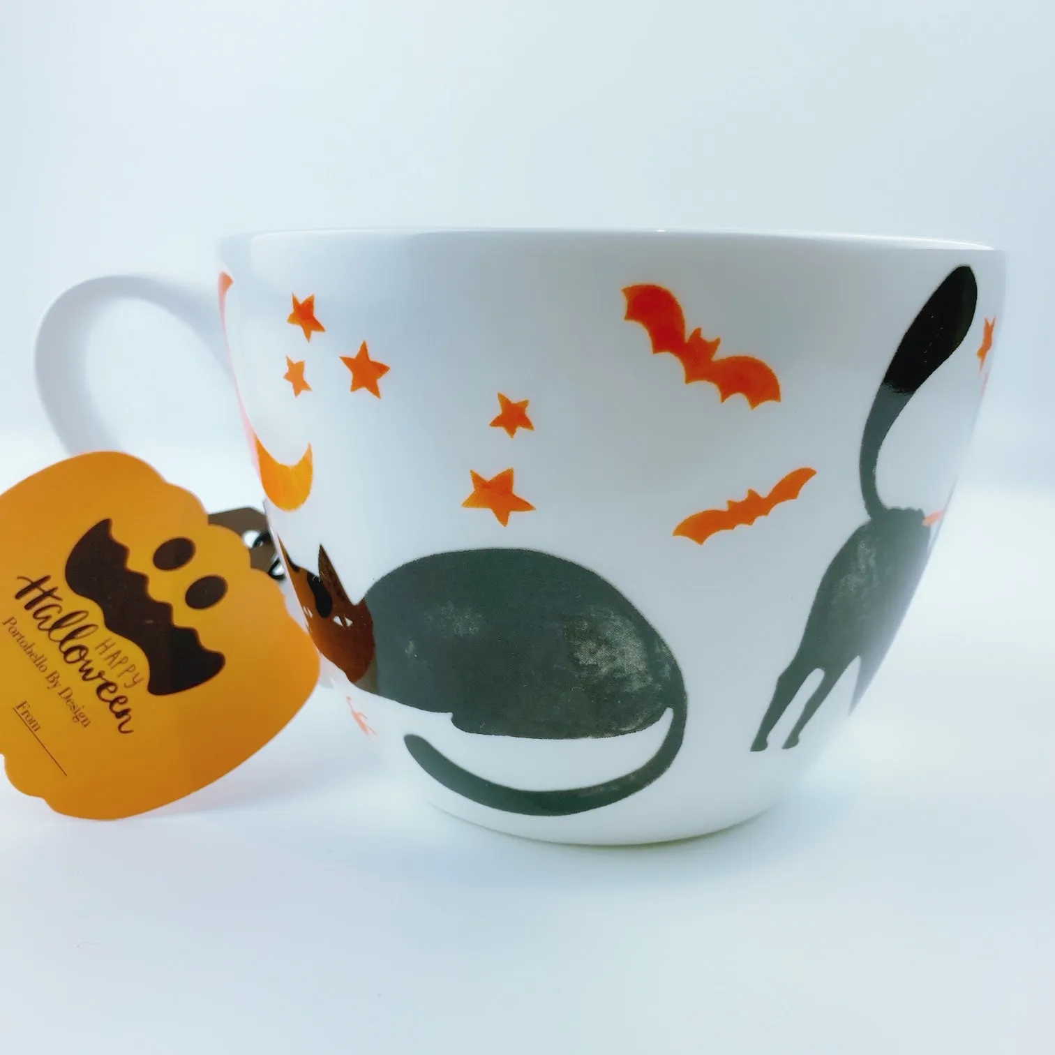 Portobello By Design 'Trick or Treat' Black Cat Bone China XL Coffee Mug Tea Cup 20 oz