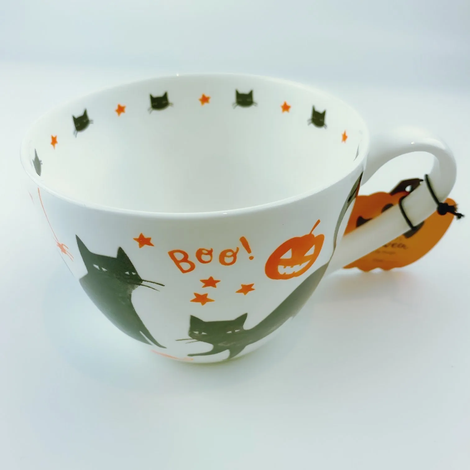 Portobello By Design 'Trick or Treat' Black Cat Bone China XL Coffee Mug Tea Cup 20 oz