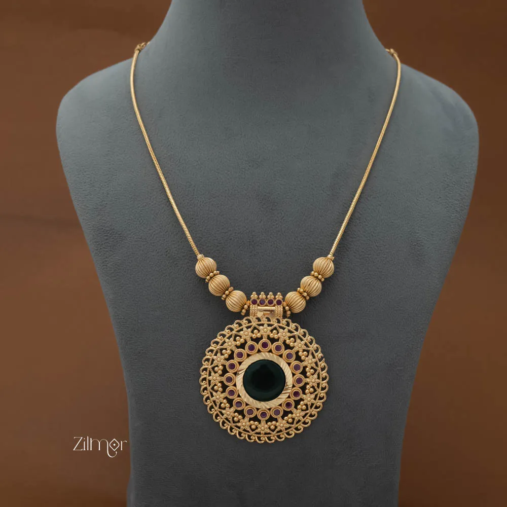 PP101879 - Premium quality Gold Plated Traditional Style Palakka Necklace