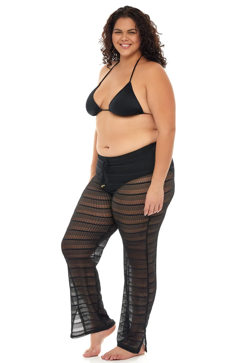 PULL ON PANT WITH SIDE SLIT - ARROW CHEVRON - PLUS SIZE