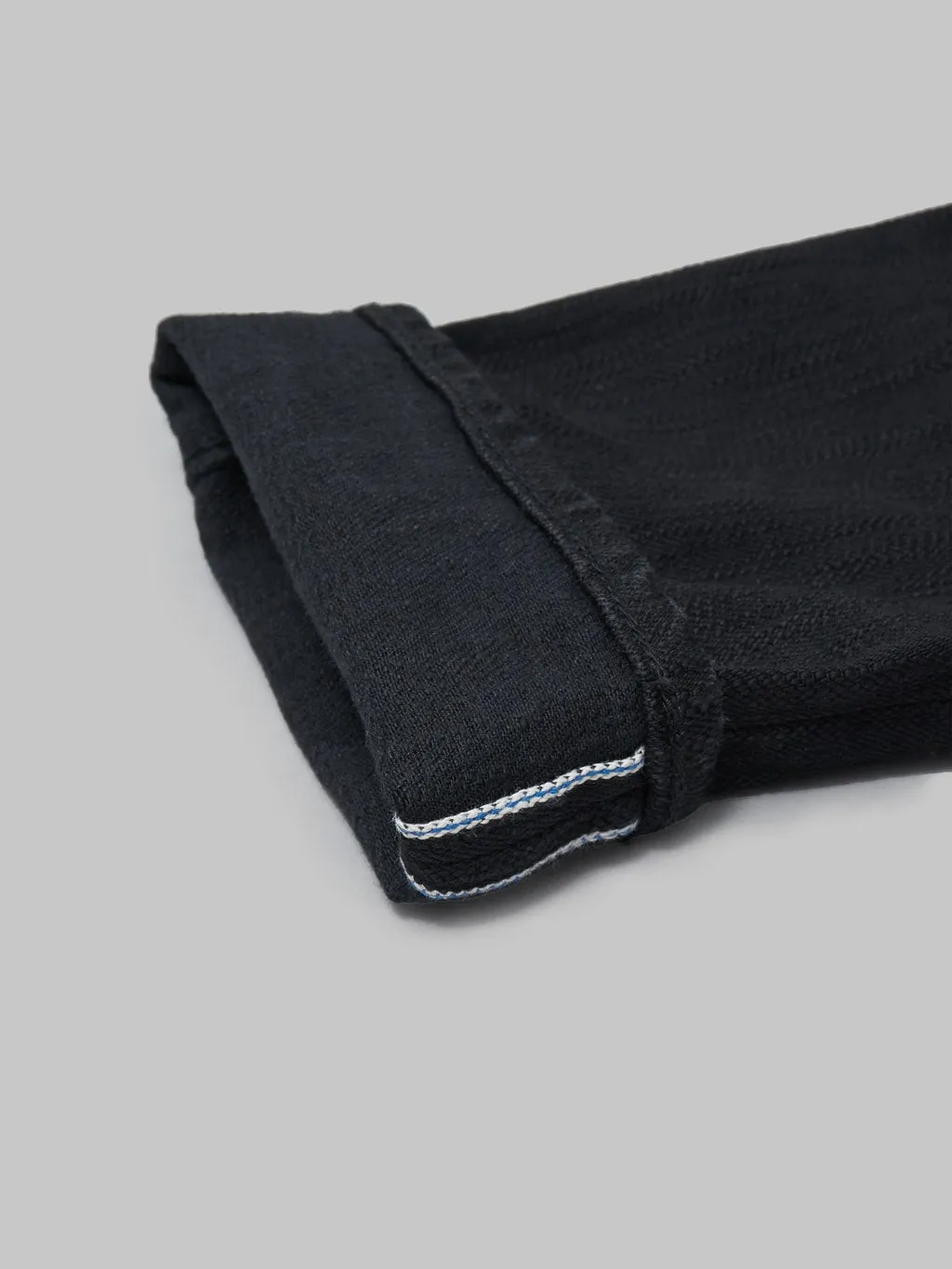 Pure Blue Japan 1167-WBK "Extra Slub Stretch" 13oz Double Black Relaxed Tapered Jeans