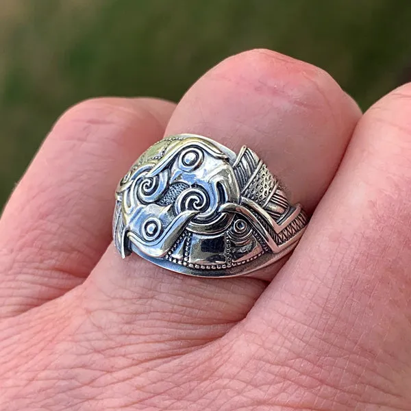 Ravens of Odin Ring - Sterling Silver