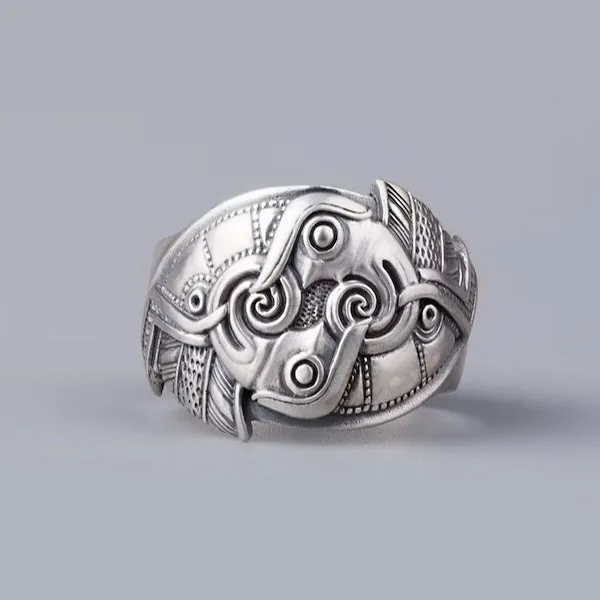 Ravens of Odin Ring - Sterling Silver