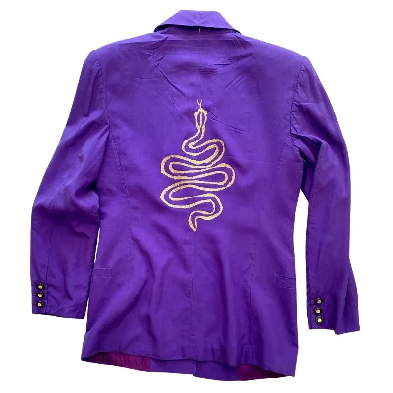 Reworked Versus by Versace Pure Silk Jacket (Purple with Snake Motifs)