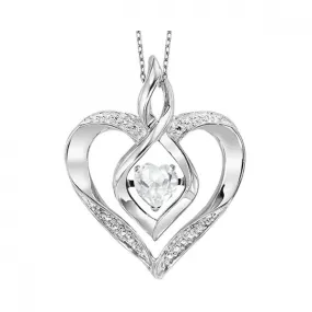 Rhythm of Love Heart Pendant with Created White Topaz