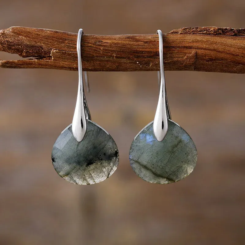 Ritzy Labradorite Silver Drop Earrings