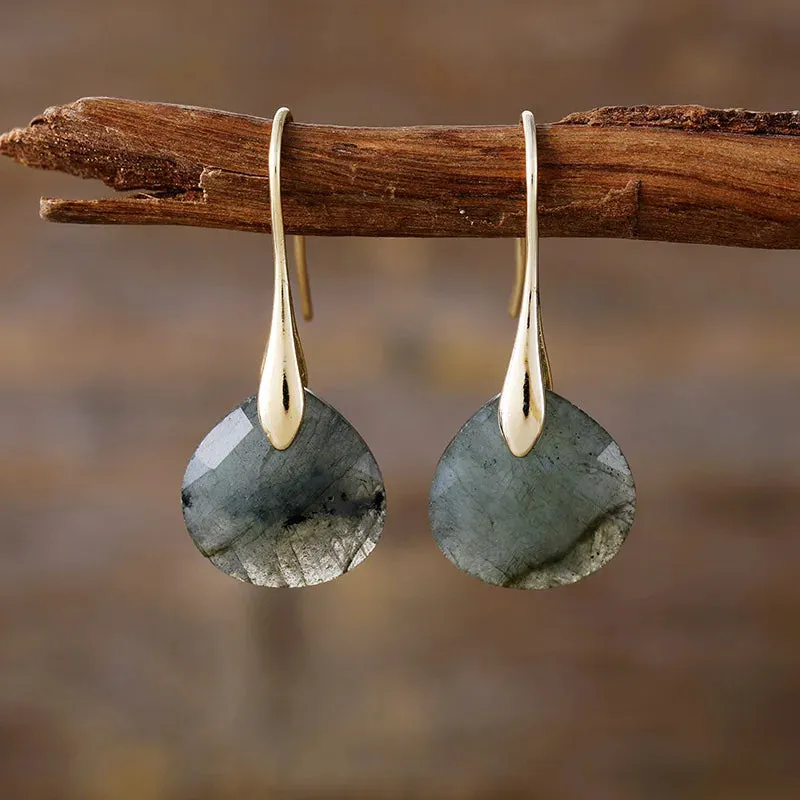 Ritzy Labradorite Silver Drop Earrings