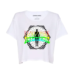 RNMTN Rainbow Ladies White Cropped Tee