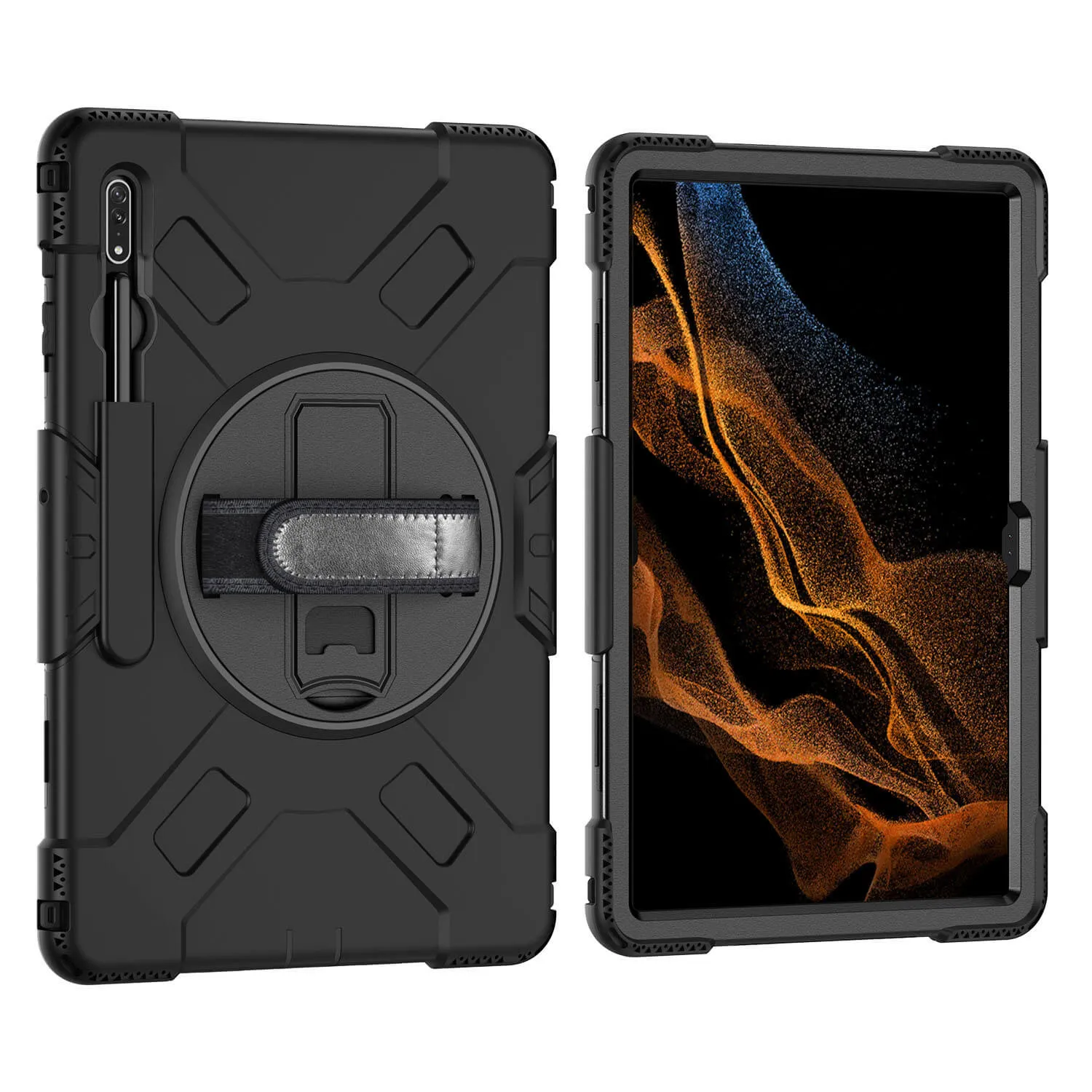 Samsung Galaxy Tab S9 Ultra / S8 Ultra Case Rugged Protection Black