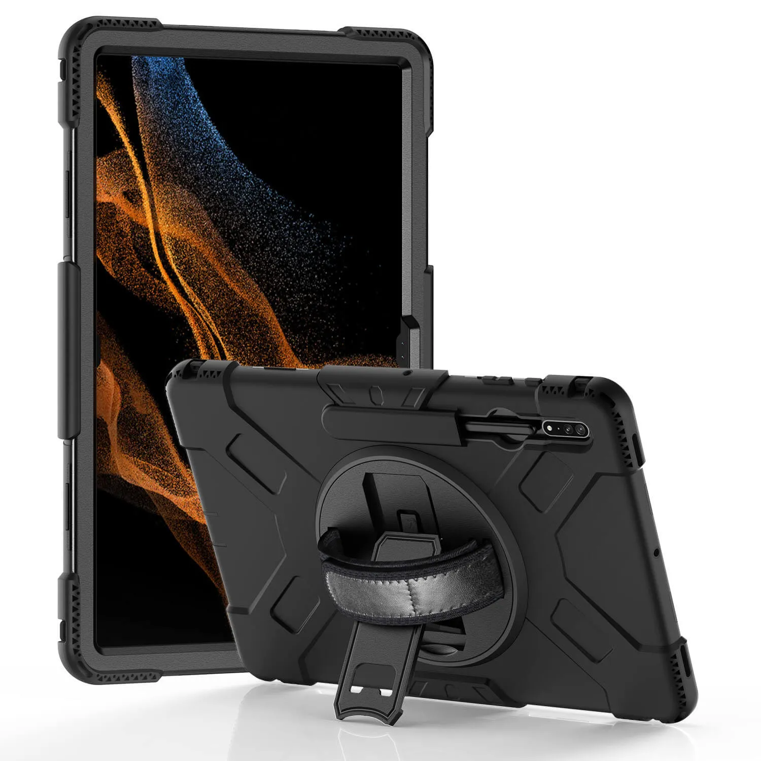 Samsung Galaxy Tab S9 Ultra / S8 Ultra Case Rugged Protection Black