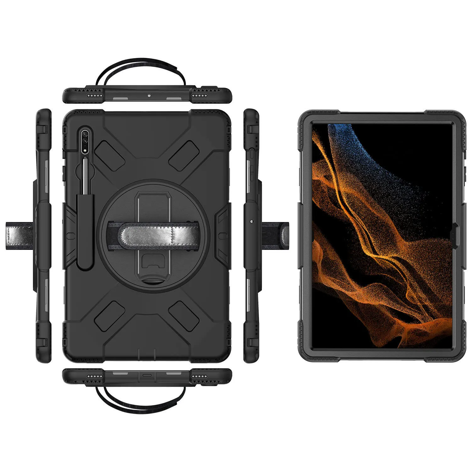 Samsung Galaxy Tab S9 Ultra / S8 Ultra Case Rugged Protection Black