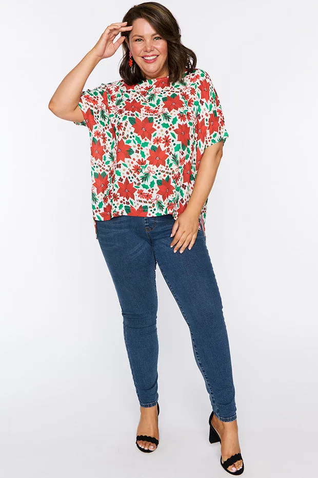 Serena Flowers Of Christmas Top