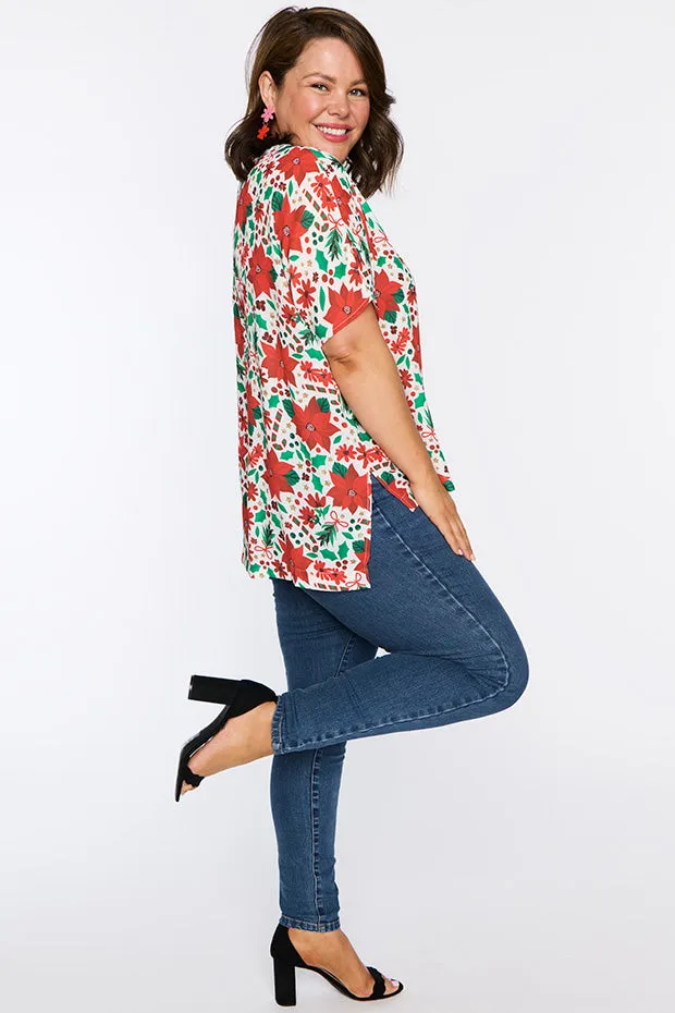 Serena Flowers Of Christmas Top