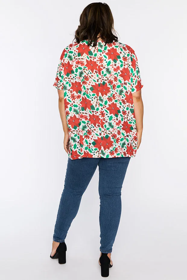 Serena Flowers Of Christmas Top