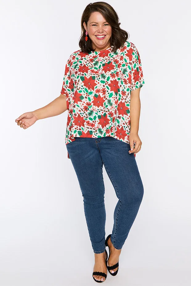 Serena Flowers Of Christmas Top