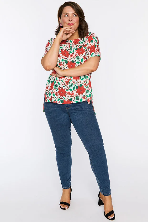 Serena Flowers Of Christmas Top