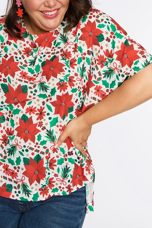 Serena Flowers Of Christmas Top