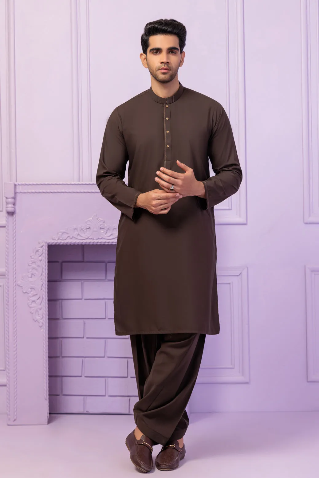 SLATE-BLENDED-KURTA SHALWAR - (KSRR24-007) BIN 54 M7