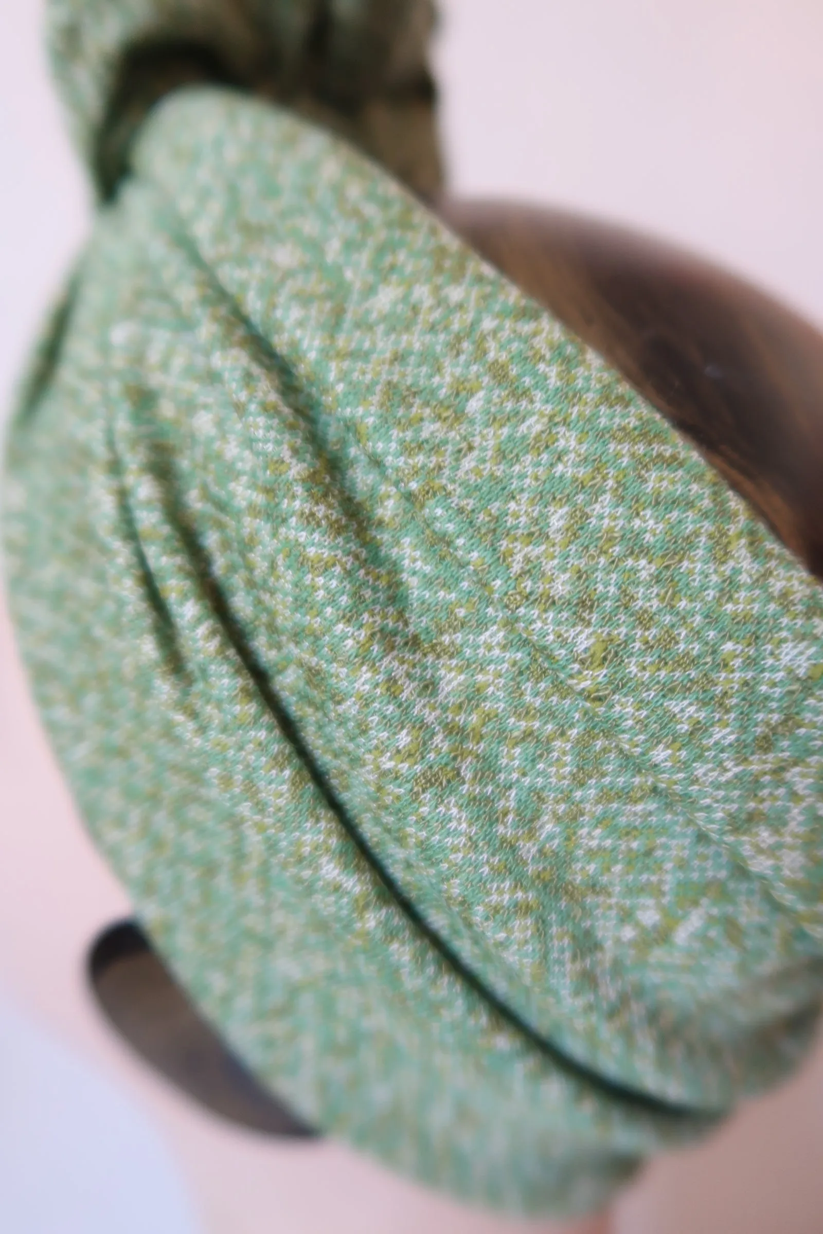 SLOUCHY KNOT Green Tweed Pre-tied Vintage Style Headband