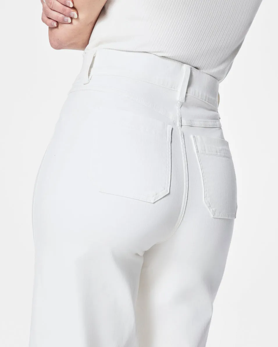 SPANXshape™ EveryWear Cropped Wide Leg Jeans with Patch Pockets, White