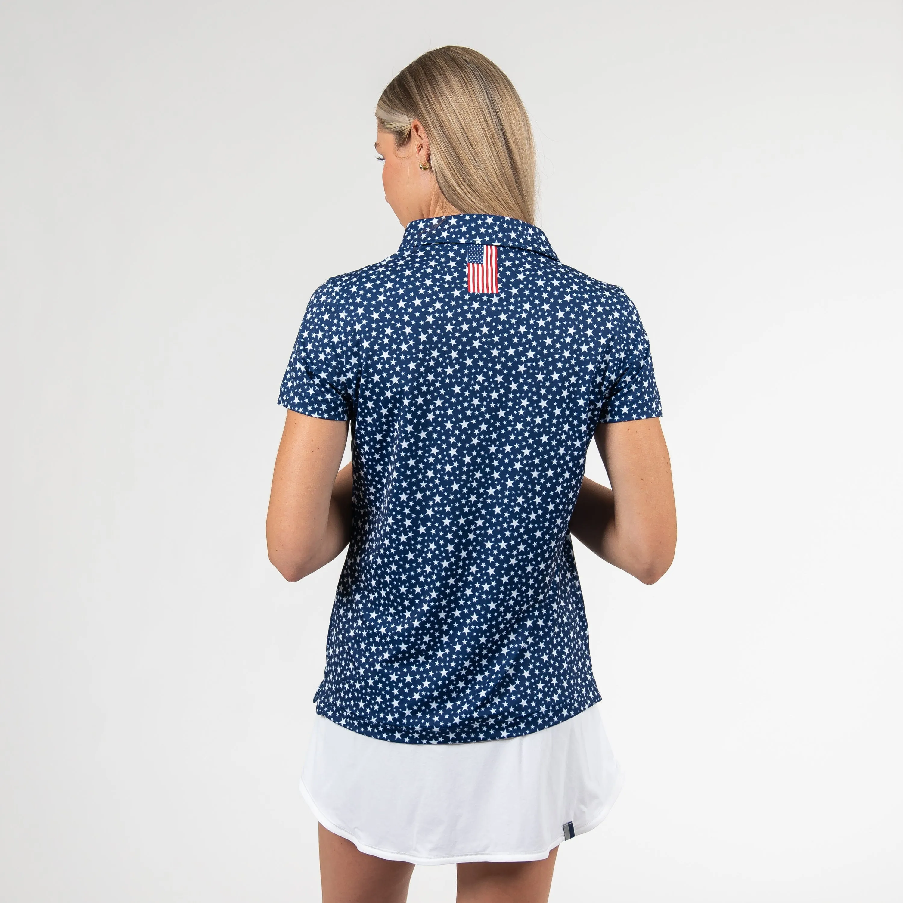 Stars Performance Polo | The Stars - Patriot Blue/White  -  USA