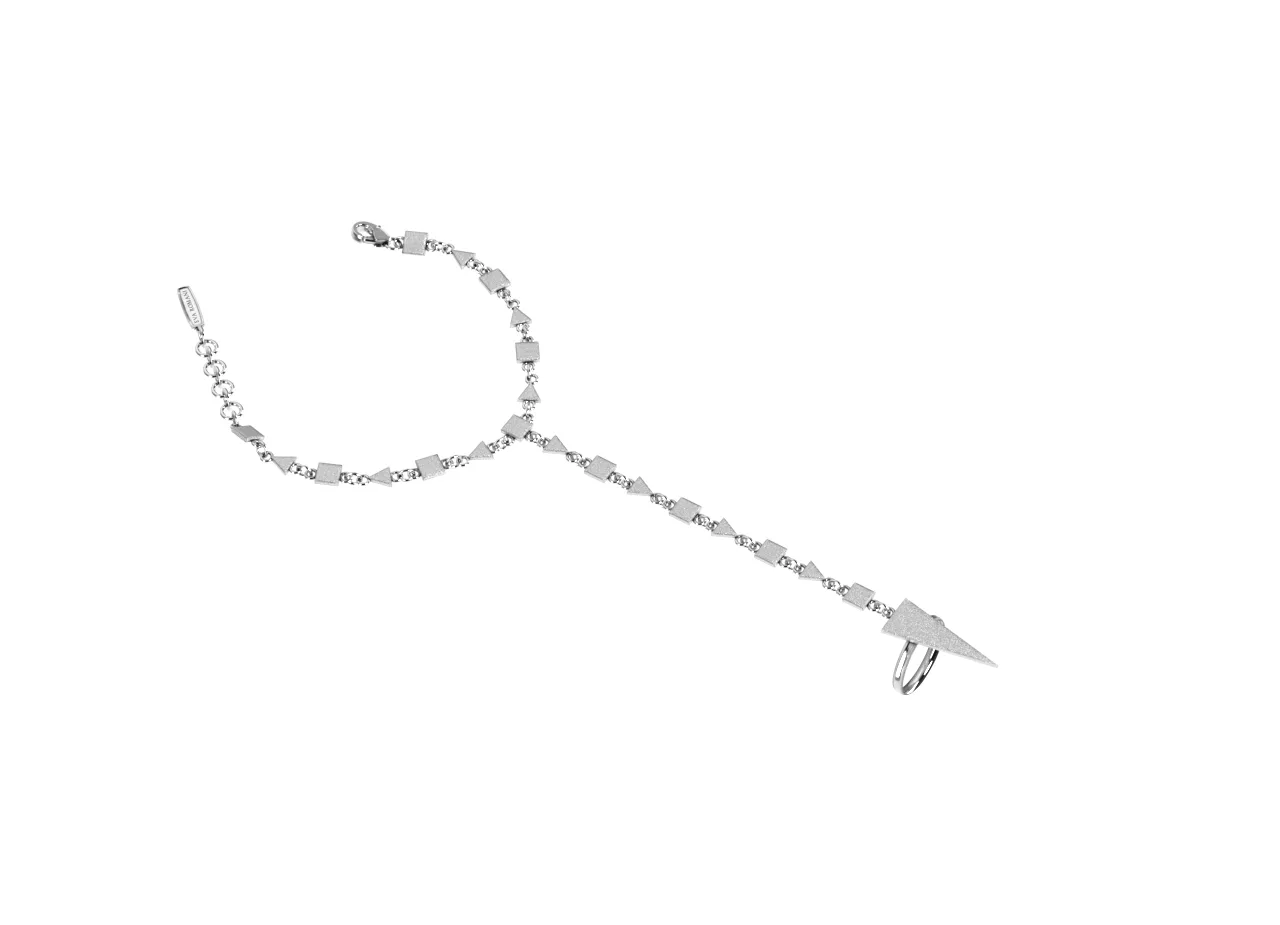 Sterling silver ring-chain bracelet “Arin”