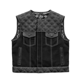 Stinger - Men's Club Style Leather/Canvas Vest (Limited Edition)