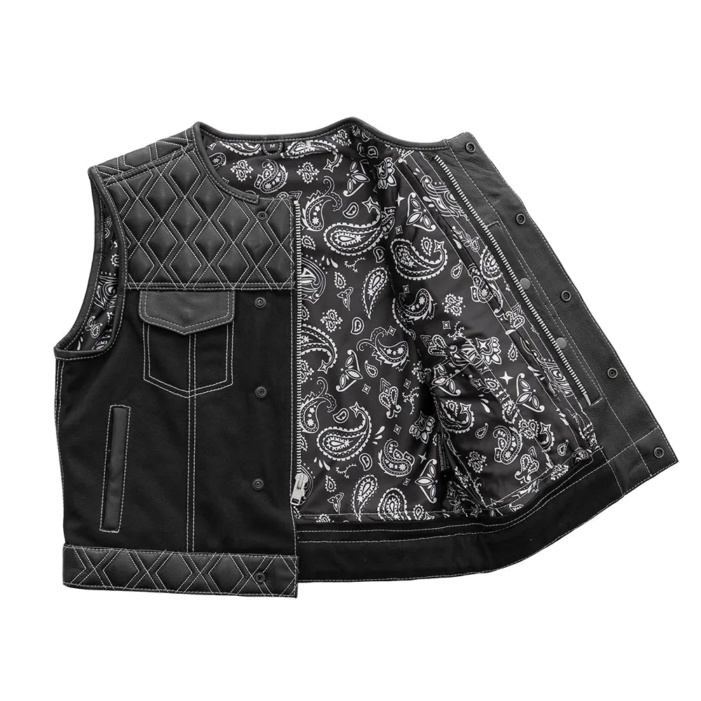 Stinger - Men's Club Style Leather/Canvas Vest (Limited Edition)