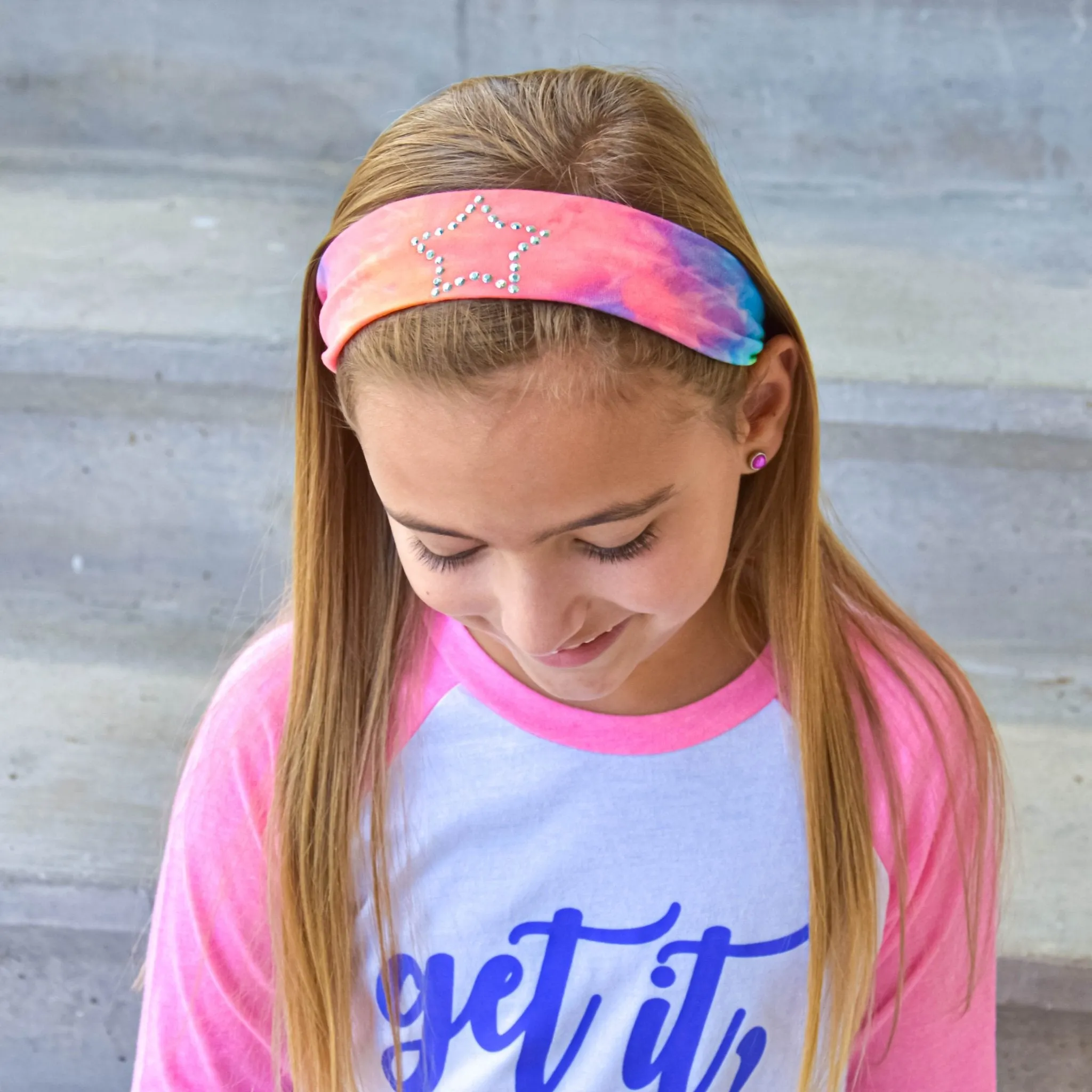 Stretch Tie Dye Rhinestone Headband