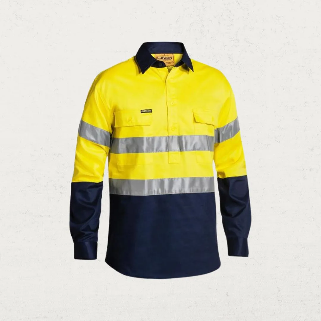 Taped Hi Vis Closed Front Drill Shirt