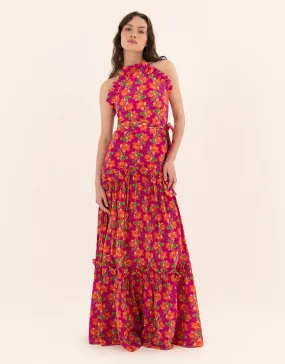 Tatiana Crepe Maxi Dress - Sugar Tip Fuchsia