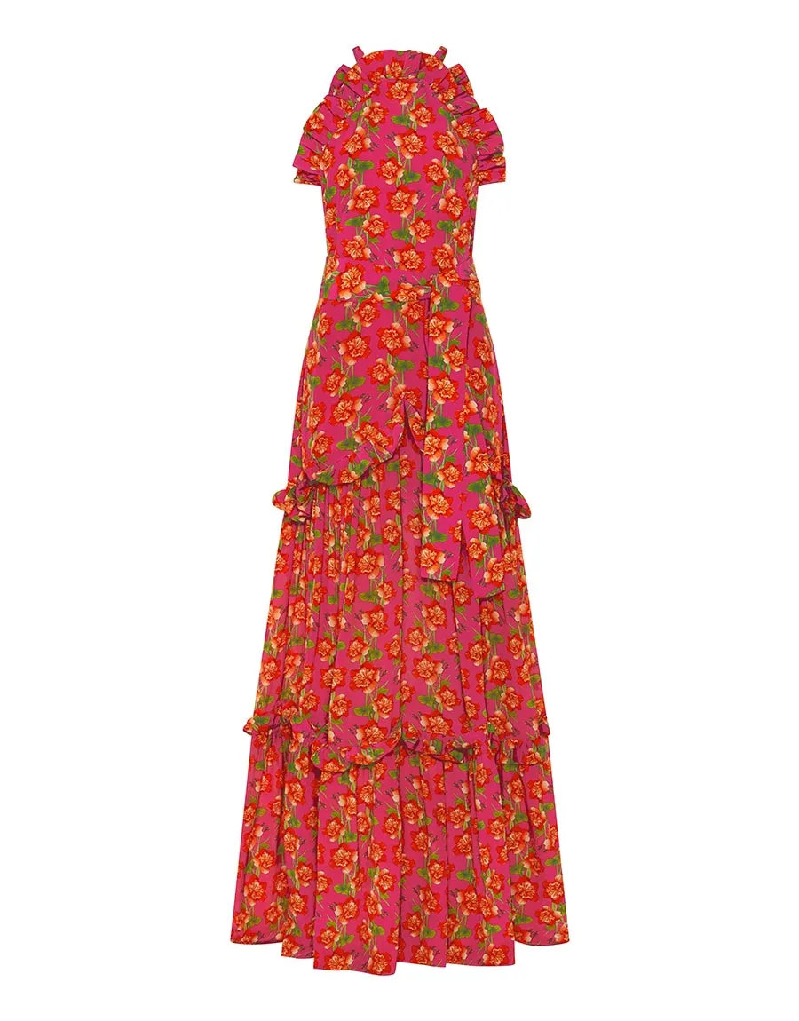 Tatiana Crepe Maxi Dress - Sugar Tip Fuchsia