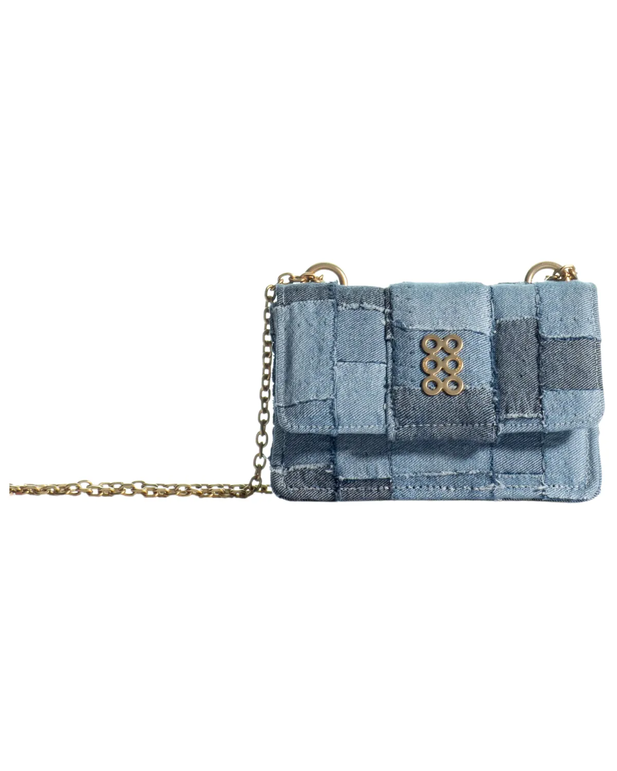 The Mini Lucerne Bag (Denim Patch/Gold)