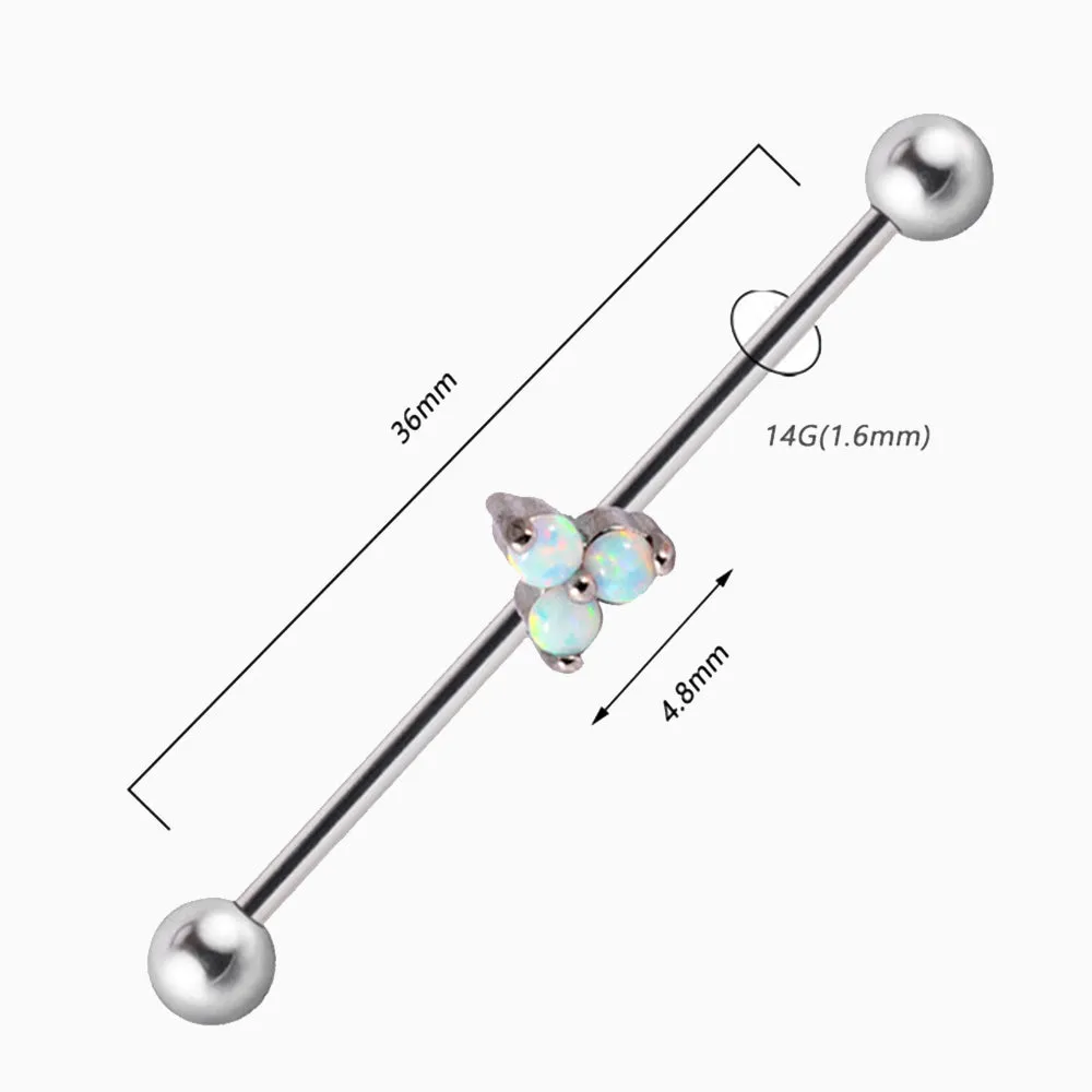 Titanium Opal Hazy Industrial Barbell