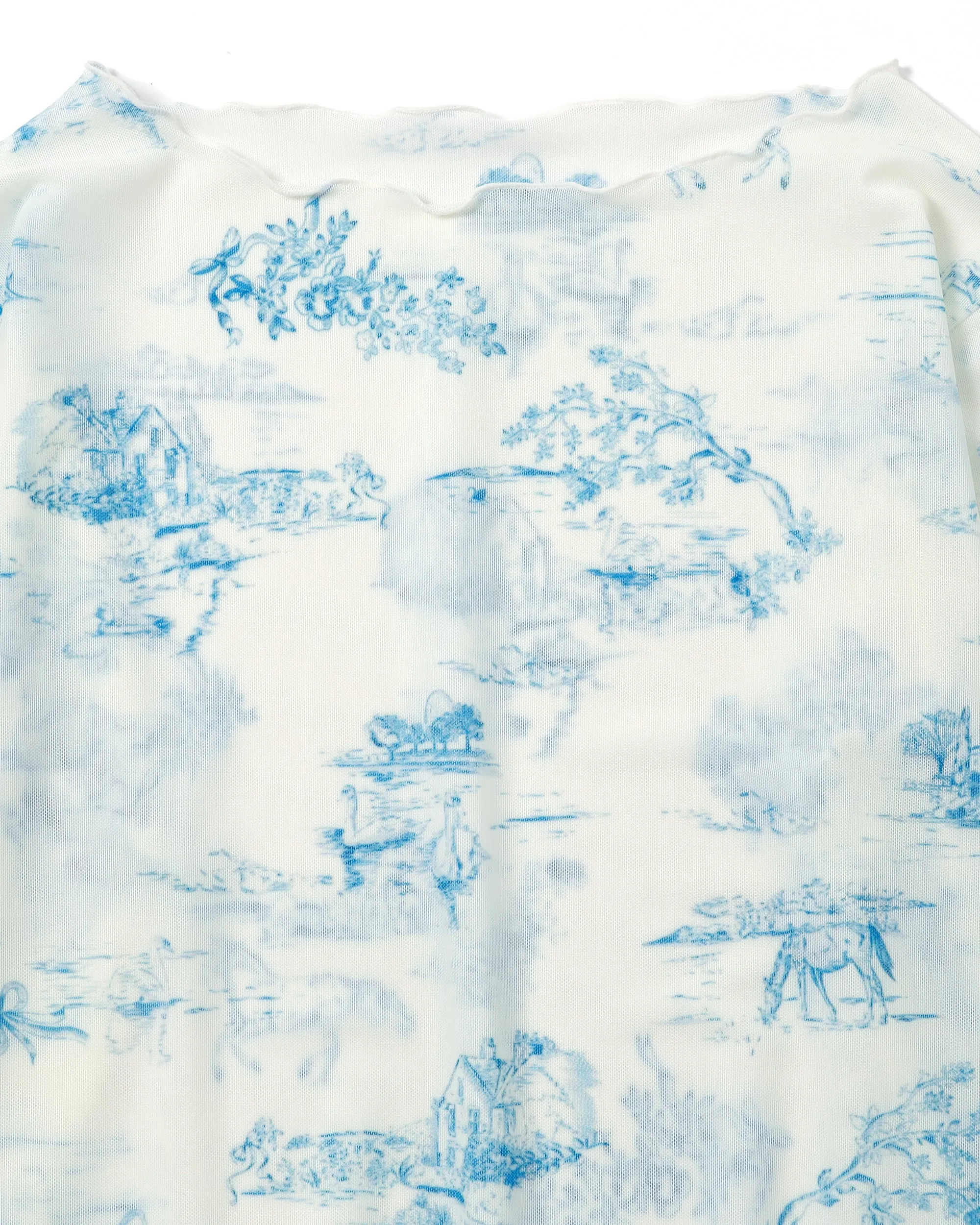 Toile de Jouy see-through tops (Round neck)