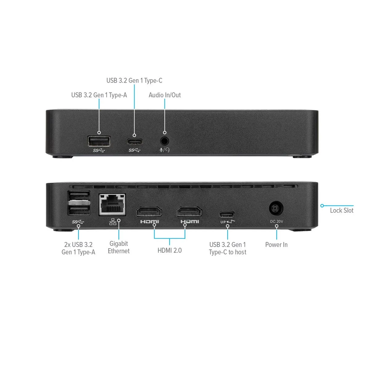 Universal USB-C DV4K Docking Station with 65W Power Delivery