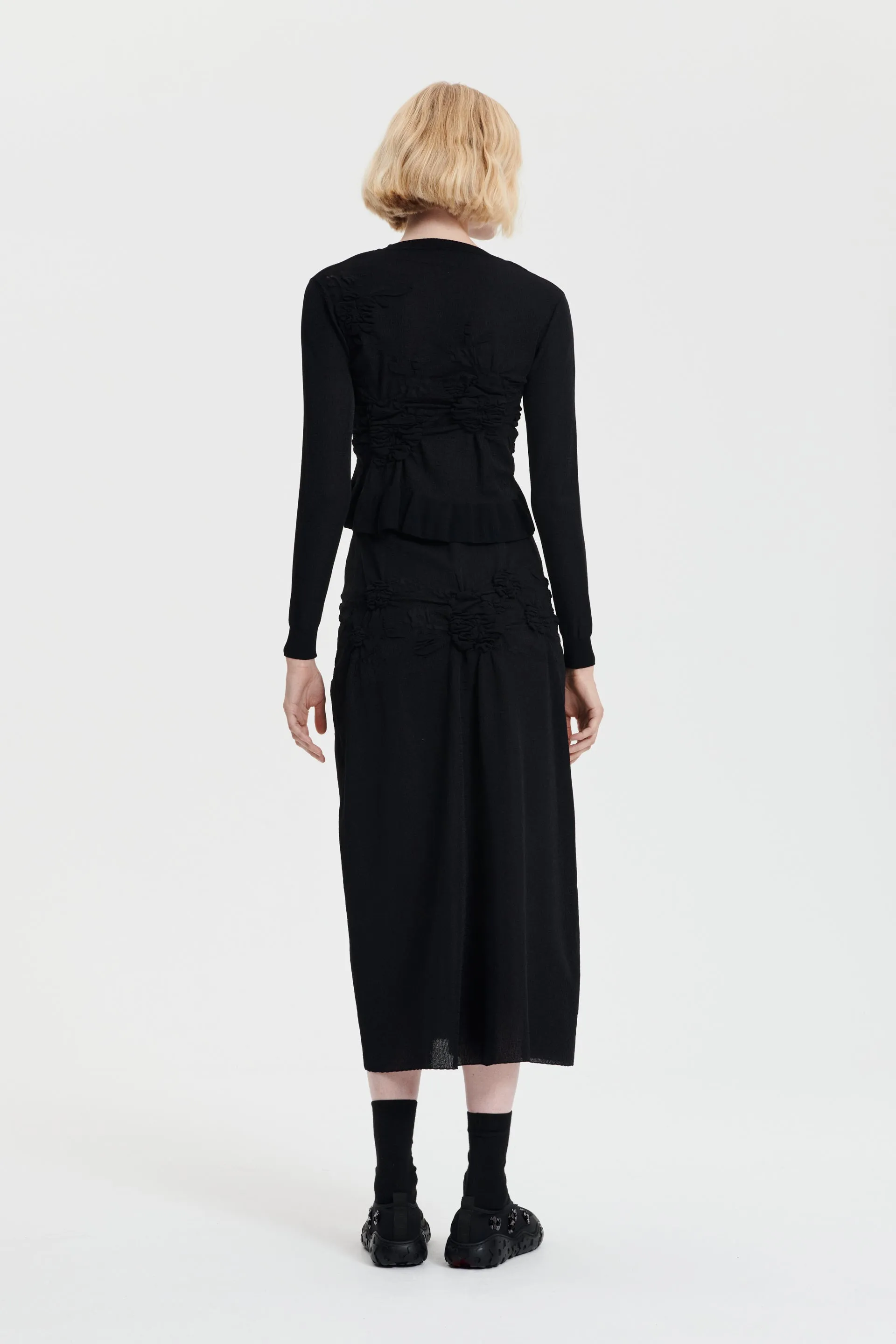 VIRA | CARDIGAN COLETTE SMOCK KNIT BLACK/BLACK