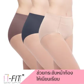 Wacoal H-fit secret support กางเกงในกระชับหน้าท้อง รูปแบบเต็มตัว Set 3 ชิ้น รุ่น WU4T36 คละสี (สีเบจ-สีดำ-สีน้ำตาลไหม้)