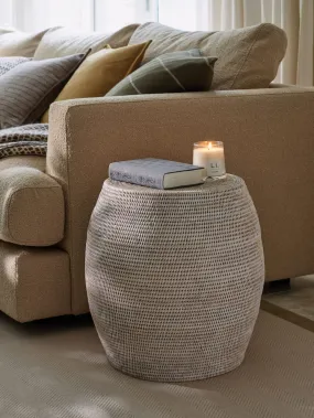 White Rattan Stool