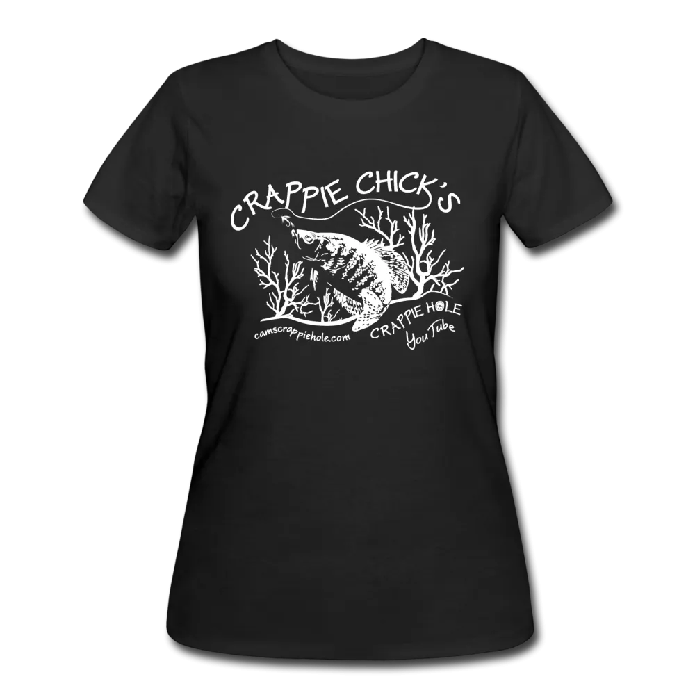 Women's Black "Crappie Chick's" Contour Short Sleeve T-Shirt