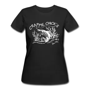 Women's Black "Crappie Chick's" Contour Short Sleeve T-Shirt